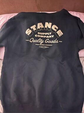 Stance Black Pullover Hoodie with Cream Label Print